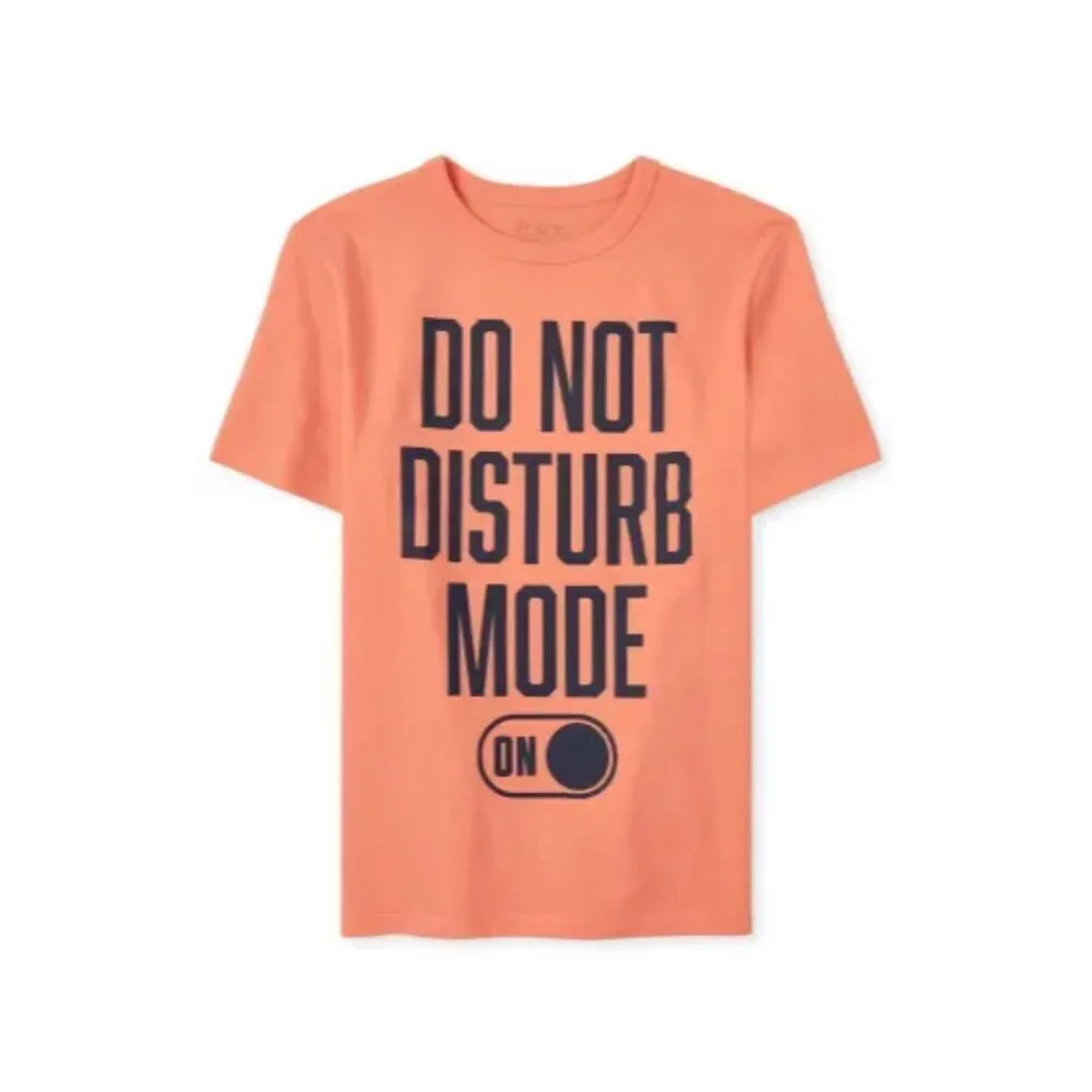 The Childrens Place Boys S 5/6 Do Not Disturb Graphic Tee‎ Jamaican Sunrise 506